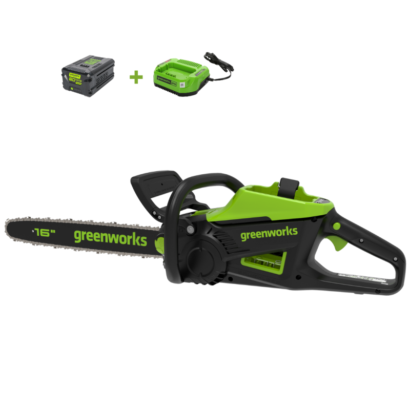 Цепная пила Greenworks GD60CS25K4 60V (40 см) аккумуляторная, с АКБ 4 А/ч и ЗУ