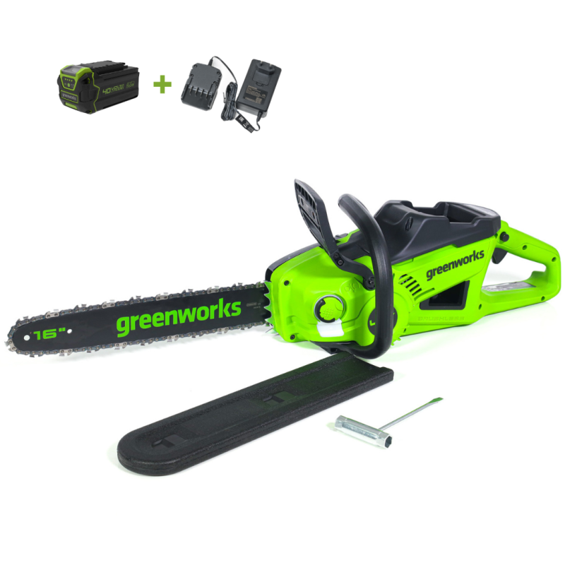 Цепная пила Greenworks GD40CS20XK4 40V (40 см) аккумуляторная, с АКБ 4 А/ч и ЗУ