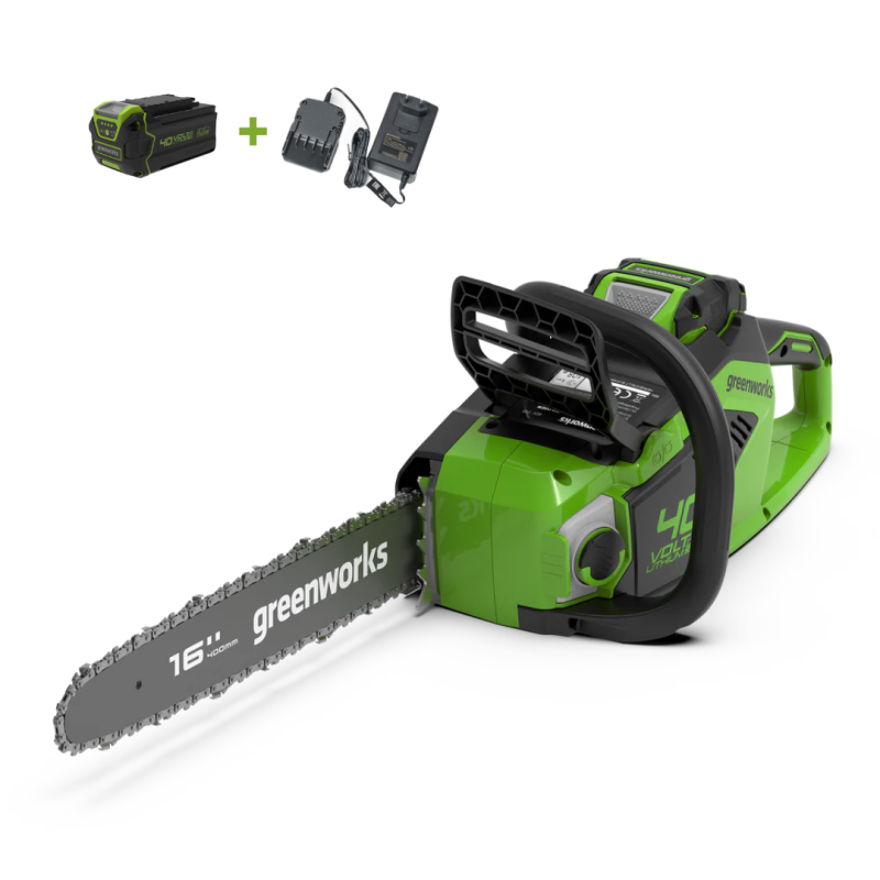 Цепная пила Greenworks GD40CS18K4 40V (40 см) аккумуляторная, с АКБ 4 А/ч и ЗУ