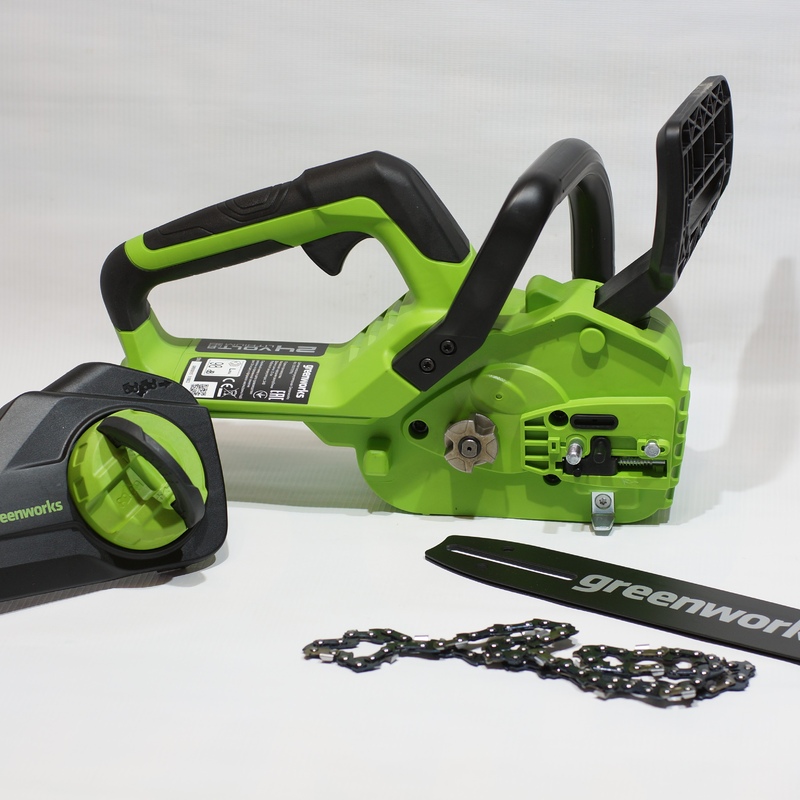 Цепная пила Greenworks G24CS25K4 24V (25 см) аккумуляторная, с АКБ 4 А/ч и ЗУ