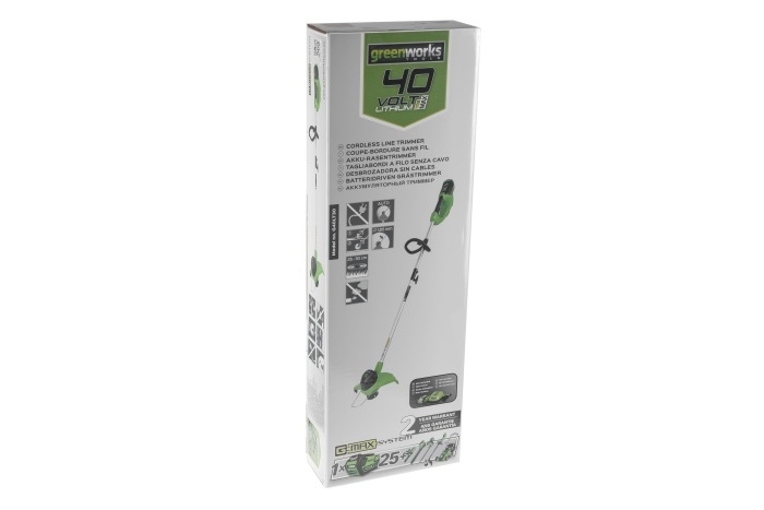 Триммер Greenworks G40LTK2 40V (30 см) аккумуляторный, с АКБ 2 А/ч и ЗУ