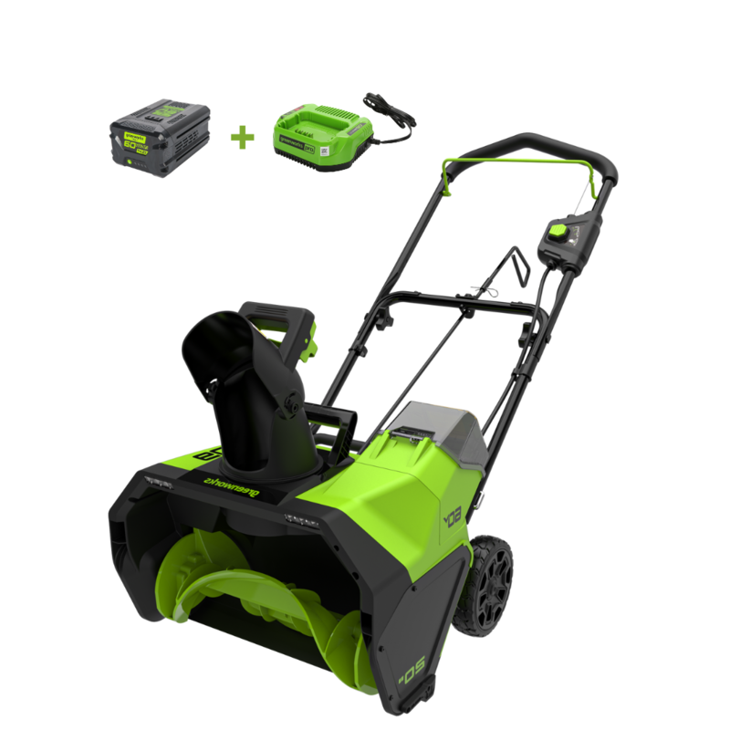 Снегоуборщик Greenworks GD60PSTK4 60V (51 см) аккумуляторный, с АКБ 4 А/ч и ЗУ