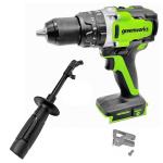 Дрель-шуруповерт ударная Greenworks GD24DD140 24V (140Нм) аккумуляторная, без АКБ и ЗУ