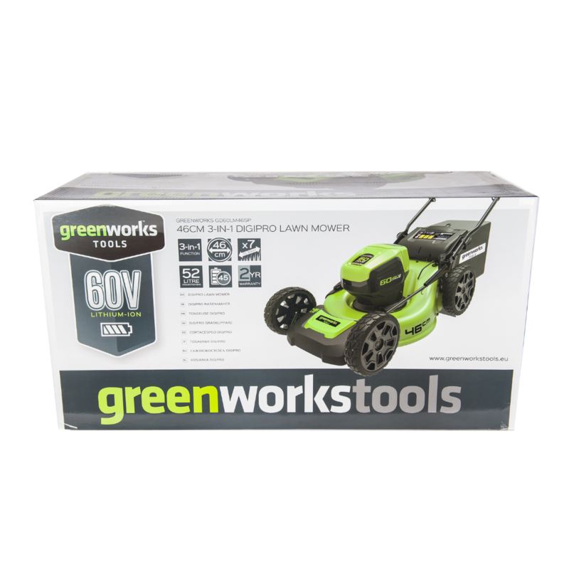 Газонокосилка Greenworks GD60LM46SP 60V (46 см) самоходная аккумуляторная, без АКБ и ЗУ