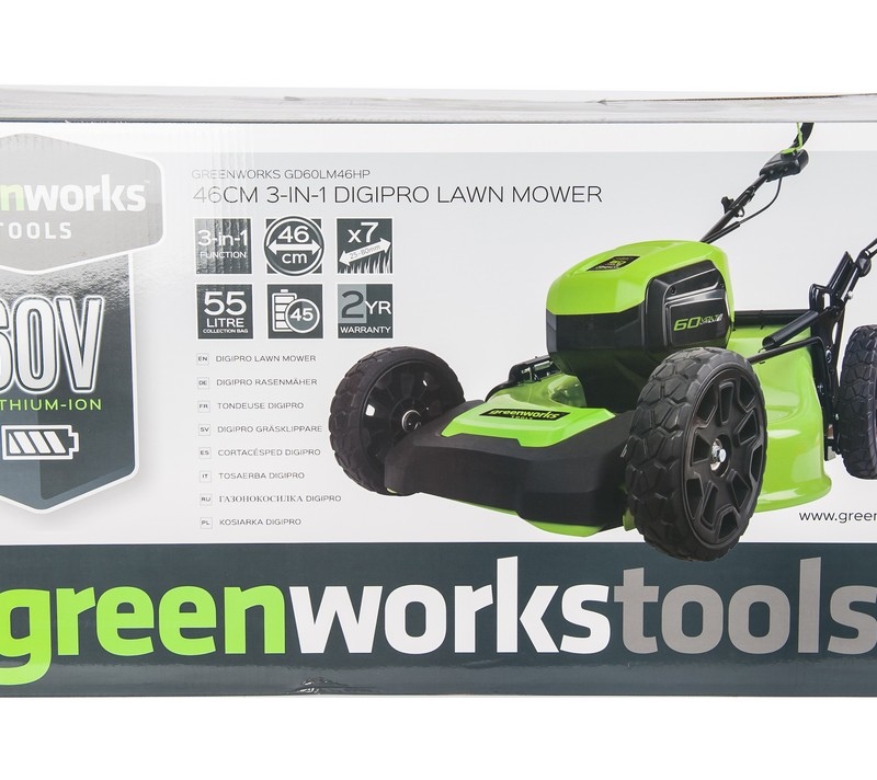 Газонокосилка Greenworks GD60LM46HPK4 60V (46 см) аккумуляторная, с АКБ 4 А/ч и ЗУ