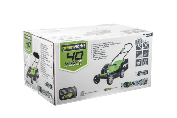 Газонокосилка Greenworks G40LM35K4X 40V (35 см) аккумуляторная, с АКБ 4 А/ч и ЗУ