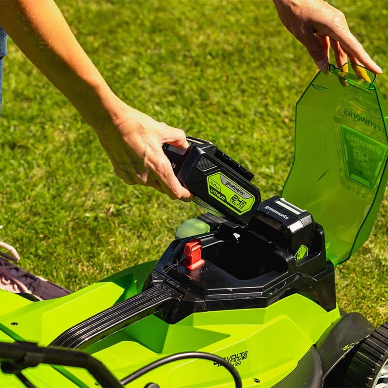 Газонокосилка Greenworks G24X2LM41K2X 24V (41 см) аккумуляторная, с 2×АКБ 4 А/ч и двойным ЗУ