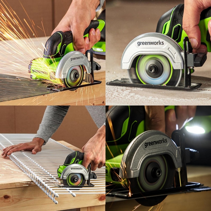 Угловая шлифмашина Greenworks GD24UCS 24V (76 мм) аккумуляторная, без АКБ и ЗУ