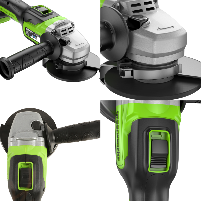 Угловая шлифмашина Greenworks GD24AGK4 24V (125 мм) аккумуляторная, с АКБ 4 А/ч и ЗУ