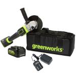 Угловая шлифмашина Greenworks GD24AGK4 24V (125 мм) аккумуляторная, с АКБ 4 А/ч и ЗУ