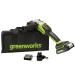 Угловая шлифмашина Greenworks GD24AGK2 24V (125 мм) аккумуляторная, с АКБ 2 А/ч и ЗУ