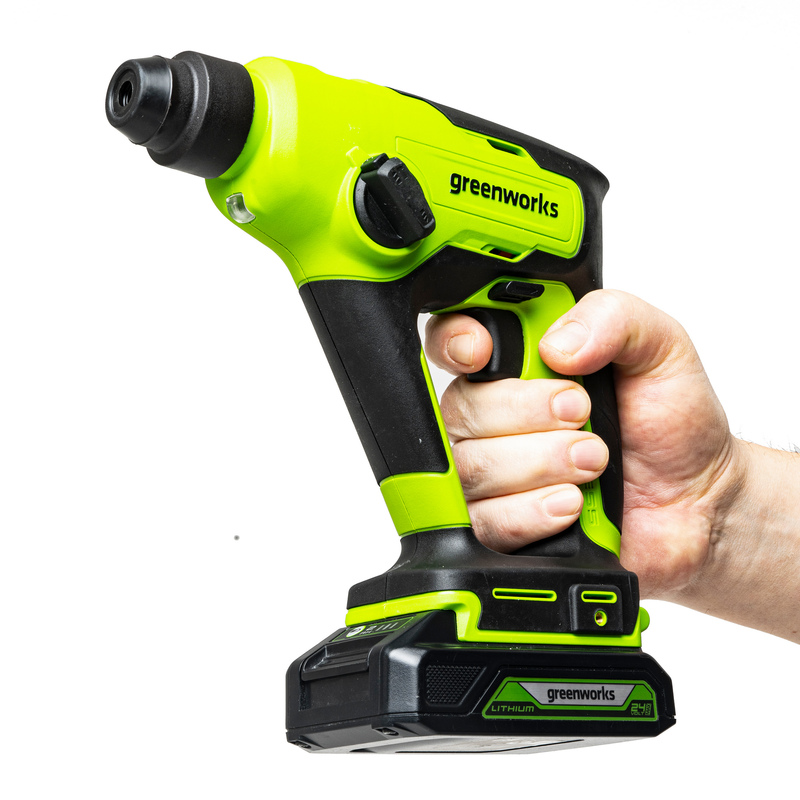 Перфоратор Greenworks GD24SDS1K2 24V (1,2 Дж) аккумуляторный, c АКБ 2 А/ч и ЗУ