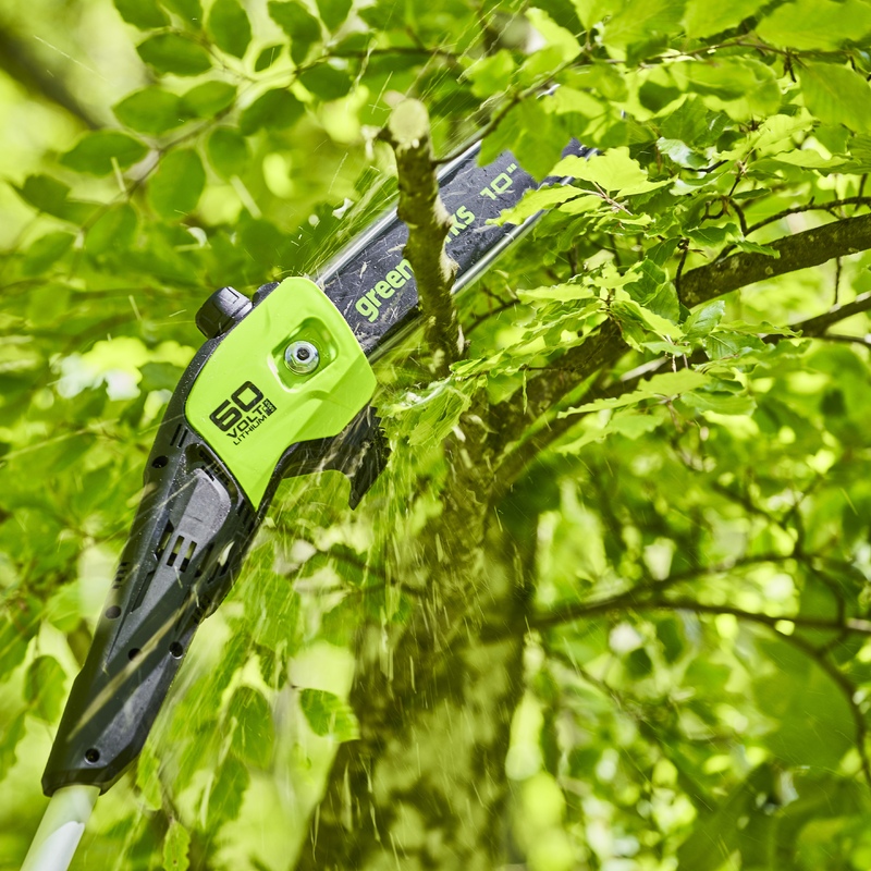 Высоторез-cучкорез Greenworks GD60PST25 60V (25 см) аккумуляторный, без АКБ и ЗУ