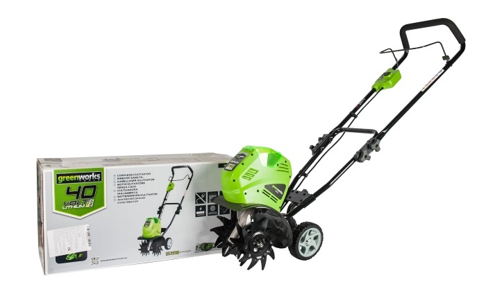Культиватор Greenworks G40TLK4 40V аккумуляторный с АКБ 4 А/ч и ЗУ