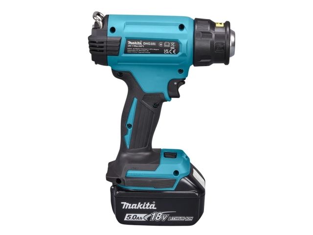 Аккум. термовоздуходувка Makita LXT 18В в кейсе (18В, 550 град, 2 скорости,6 режимов, кейс MakPac ,насадки 5.0Ач х1,з/у) (DHG181RT1J)