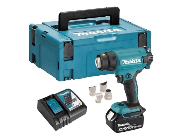 Аккум. термовоздуходувка Makita LXT 18В в кейсе (18В, 550 град, 2 скорости,6 режимов, кейс MakPac ,насадки 5.0Ач х1,з/у) (DHG181RT1J) Аккум. термовоздуходувка Makita LXT 18В в кейсе (18В, 550 град, 2 скорости,6 режимов, кейс MakPac ,насадки 5.0Ач х1,з/у) (DHG181RT1J)