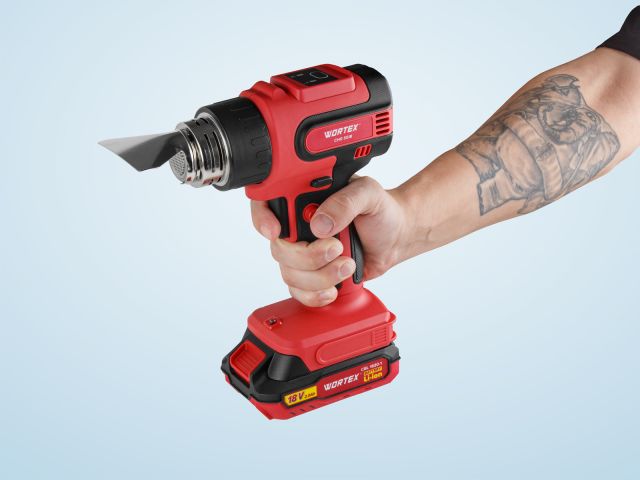 Аккум. термовоздуходувка WORTEX CHG 5518 в кор. ALL1 XLT SET 18 В, 1 скор., 300-550 °C (1333610)
