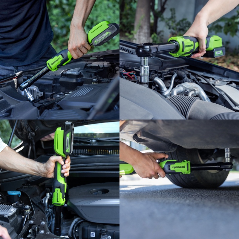 Гайковерт-трещотка Greenworks GD24RWX 24V (80Нм) удлиненный аккумуляторный, без АКБ и ЗУ