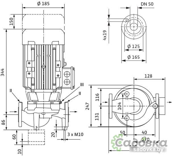 Циркуляционный насос Wilo VeroLine-IPL 50/160-0.55/4