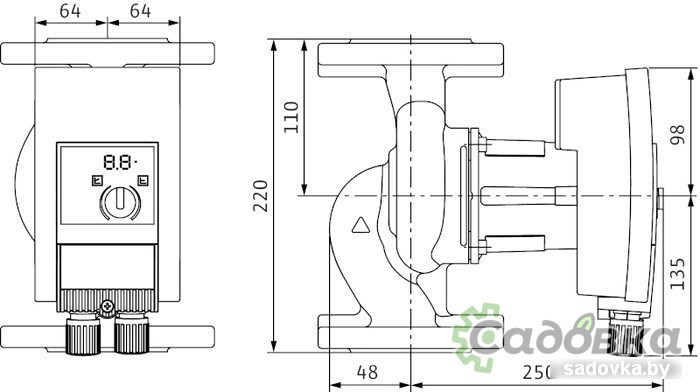 Циркуляционный насос Wilo Yonos MAXO 40/0,5-8