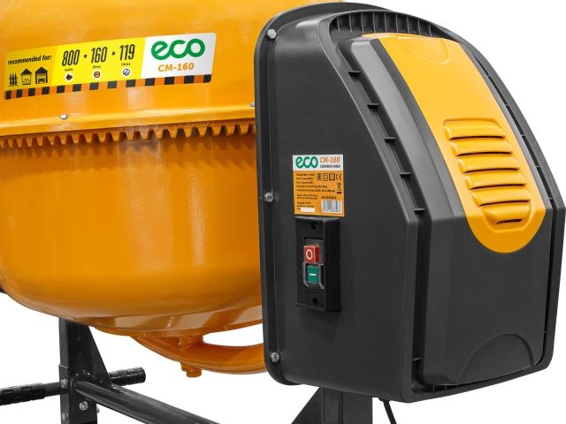 Бетоносмеситель ECO CM-160 (объём 160/119 л, 800 Вт, 230 В, вес 45,3 кг) (EC3410-5)