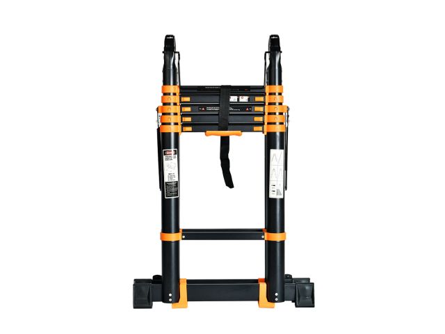 Лестница телескопическая 2-х секц. алюм. 410/820см, 2х10ступ. 28,8кг BLACK LINE STARTUL (ST9932-082) (усиленное шарнирное соединение, ширина ступени 8 (ST9932-082)