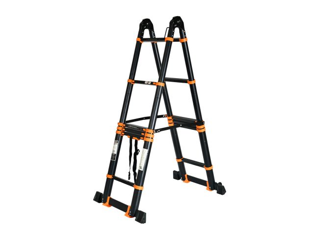 Лестница телескопическая 2-х секц. алюм. 330/660см, 2х8 ступ. 22,8кг BLACK LINE STARTUL (ST9932-066) (усиленное шарнирное соединение, ширина ступени 8 (ST9932-066)