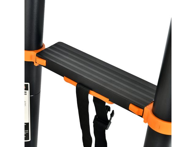 Лестница телескопическая 2-х секц. алюм. 290/580см, 2х7 ступ. 19,2кг BLACK LINE STARTUL (ST9932-058) (усиленное шарнирное соединение, ширина ступени 8 (ST9932-058)