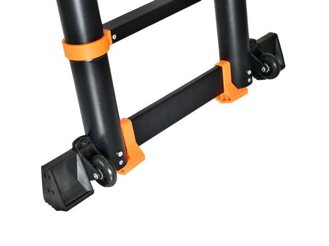 Лестница телескопическая 2-х секц. алюм. 210/420см, 2х5 ступ. 14,8кг BLACK LINE STARTUL (ST9932-042) (усиленное шарнирное соединение, ширина ступени 8 (ST9932-042)