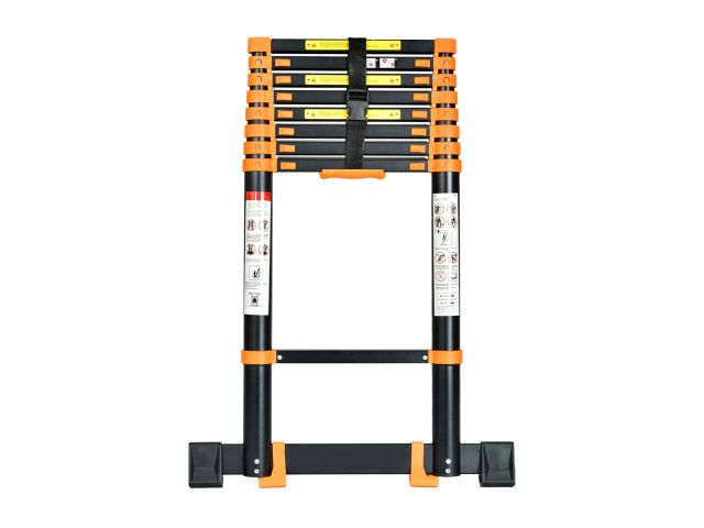 Лестница телескопическая 1-секц. алюм. 590см, 15 ступ. 17,0кг BLACK LINE STARTUL (ST9931-059) (ширина ступени 8см, прорезиненные колеса и доп.стабилиз (ST9931-059)