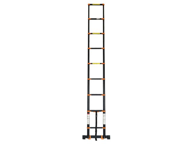 Лестница телескопическая 1-секц. алюм. 590см, 15 ступ. 17,0кг BLACK LINE STARTUL (ST9931-059) (ширина ступени 8см, прорезиненные колеса и доп.стабилиз (ST9931-059)