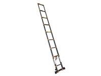 Лестница телескопическая 1-секц. алюм. 590см, 15 ступ. 17,0кг BLACK LINE STARTUL (ST9931-059) (ширина ступени 8см, прорезиненные колеса и доп.стабилиз (ST9931-059)