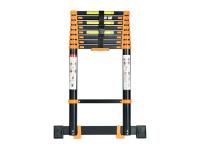 Лестница телескопическая 1-секц. алюм. 510см, 13 ступ. 13,5кг BLACK LINE STARTUL (ST9931-051) (ширина ступени 8см, прорезиненные колеса и доп.стабилиз (ST9931-051)