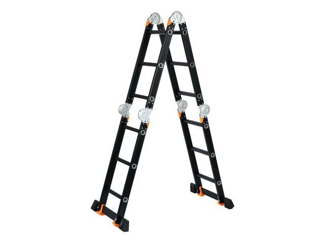 Лестница алюм. многофункц.4х5 ступ.(стрем.-283см,лестн.-580см) 15,5кг BLACK LINE STARTUL (ST9930-05) (усиленное шарнирное соединение, прорезиненные ко (ST9930-05)