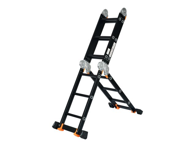 Лестница алюм. многофункц.4х5 ступ.(стрем.-283см,лестн.-580см) 15,5кг BLACK LINE STARTUL (ST9930-05) (усиленное шарнирное соединение, прорезиненные ко (ST9930-05)