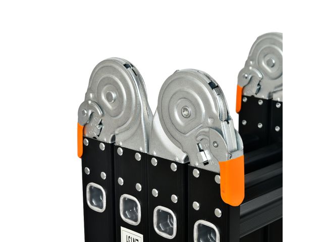 Лестница алюм. многофункц.4х3 ступ.(стрем.-175см,лестн.-355см) 12,3кг BLACK LINE STARTUL (ST9930-03) (усиленное шарнирное соединение, прорезиненные ко (ST9930-03)