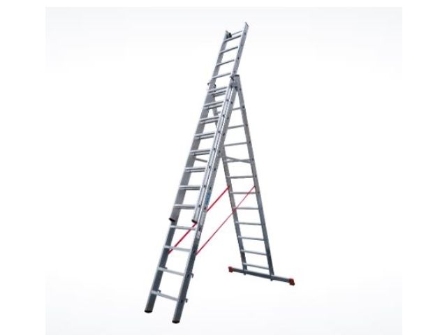 Лестница алюм. 3-х секц. 309/796/328см 3х12 ступ., 23,5кг  NV5230 Новая Высота (макс. нагрузка 150кг) (5230312)