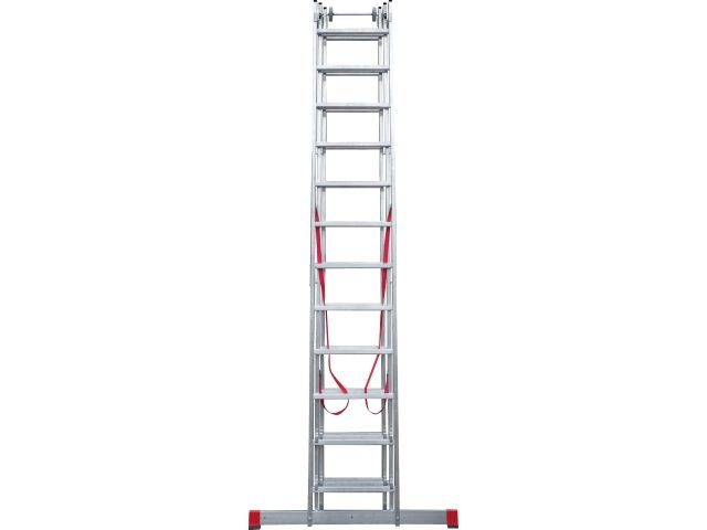 Лестница алюм. 3-х секц. 309/796/328см 3х12 ступ., 23,5кг  NV5230 Новая Высота (макс. нагрузка 150кг) (5230312)