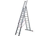 Лестница алюм. 3-х секц. 309/796/328см 3х12 ступ., 23,5кг  NV5230 Новая Высота (макс. нагрузка 150кг) (5230312)