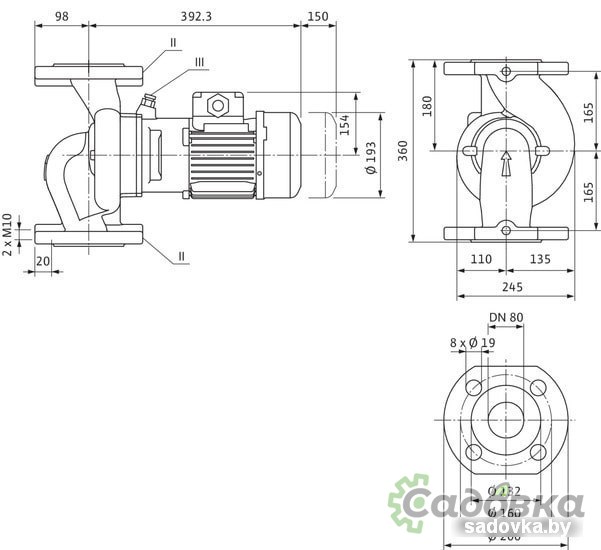 Циркуляционный насос Wilo VeroLine-IPL 80/115-2.2/2