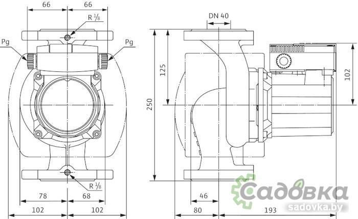 Циркуляционный насос Wilo TOP-Z 40/7 (1~230 V, PN 6/10, RG)