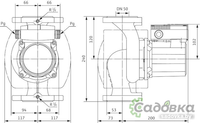 Циркуляционный насос Wilo TOP-S 50/4 (1~230 V, PN 6/10)