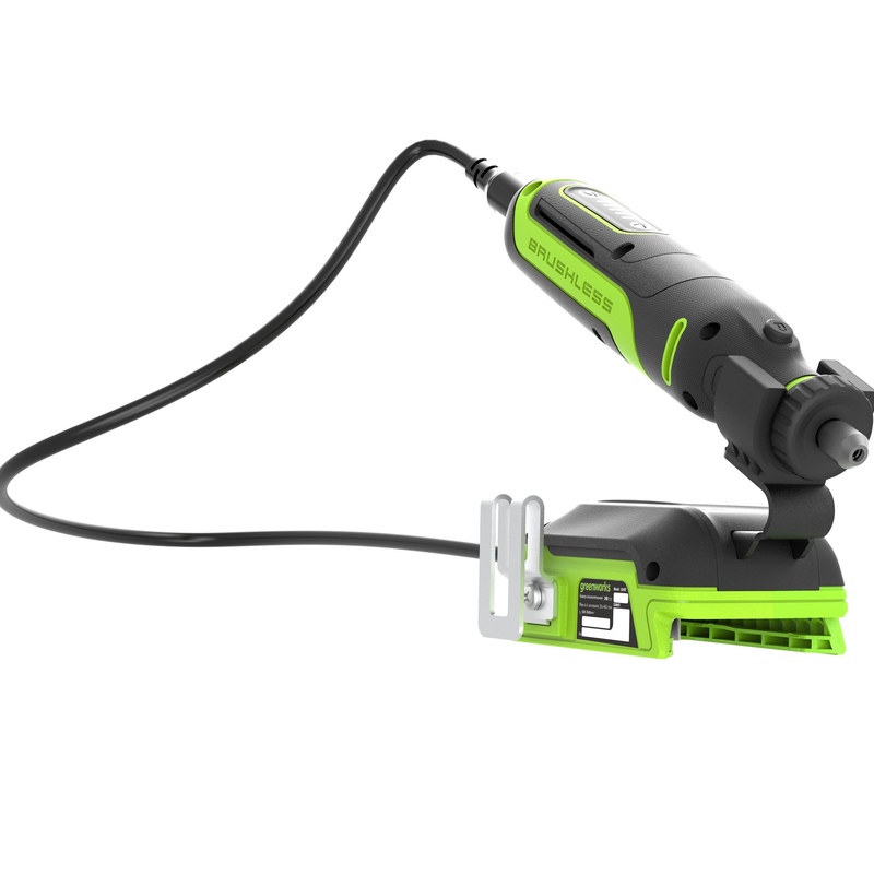 Гравер Greenworks G24RT 24V с базой и оснасткой (52 шт) аккумуляторный, без АКБ и ЗУ