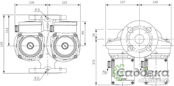 Циркуляционный насос Wilo TOP-SD 32/7 (3~400/230 V, PN 6/10)