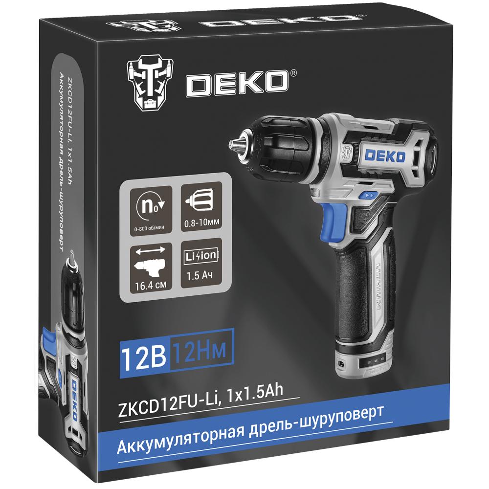 Дрель-шуруповерт аккумуляторная DEKO ZKCD12FU-Li