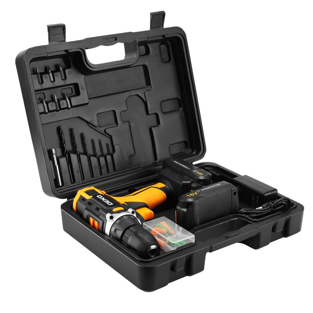 Дрель-шуруповерт аккумуляторная DEKO Sharker 16V SET 63