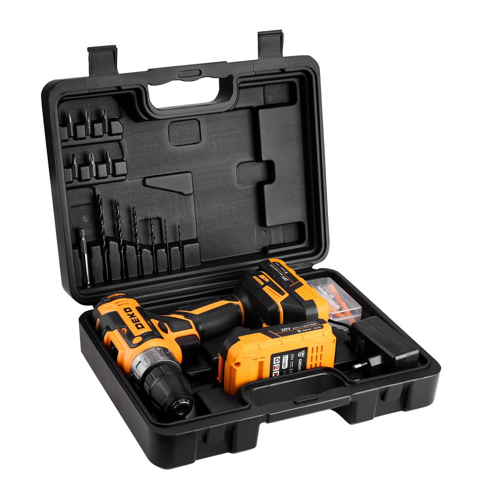 Дрель-шуруповерт аккумуляторная DEKO GCD20DU PRO SET 63