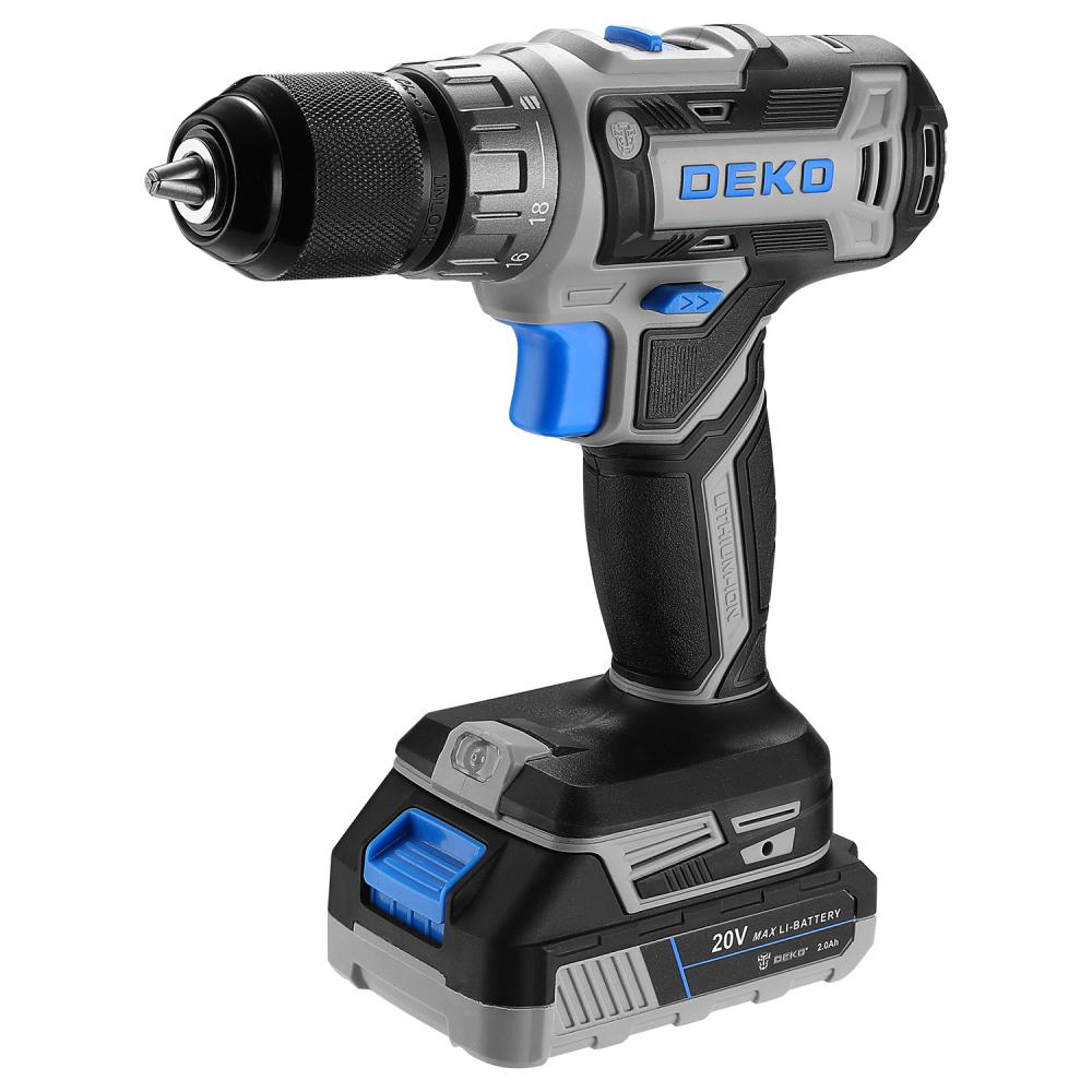 Дрель-шуруповерт аккумуляторная DEKO DKCD20V ONE + SET 63