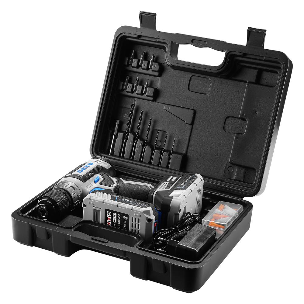 Дрель-шуруповерт аккумуляторная DEKO DKCD20V ONE + SET 63