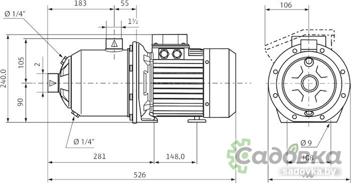 Самовсасывающий насос Wilo Economy MHI 1604 (3~400 В, EPDM)